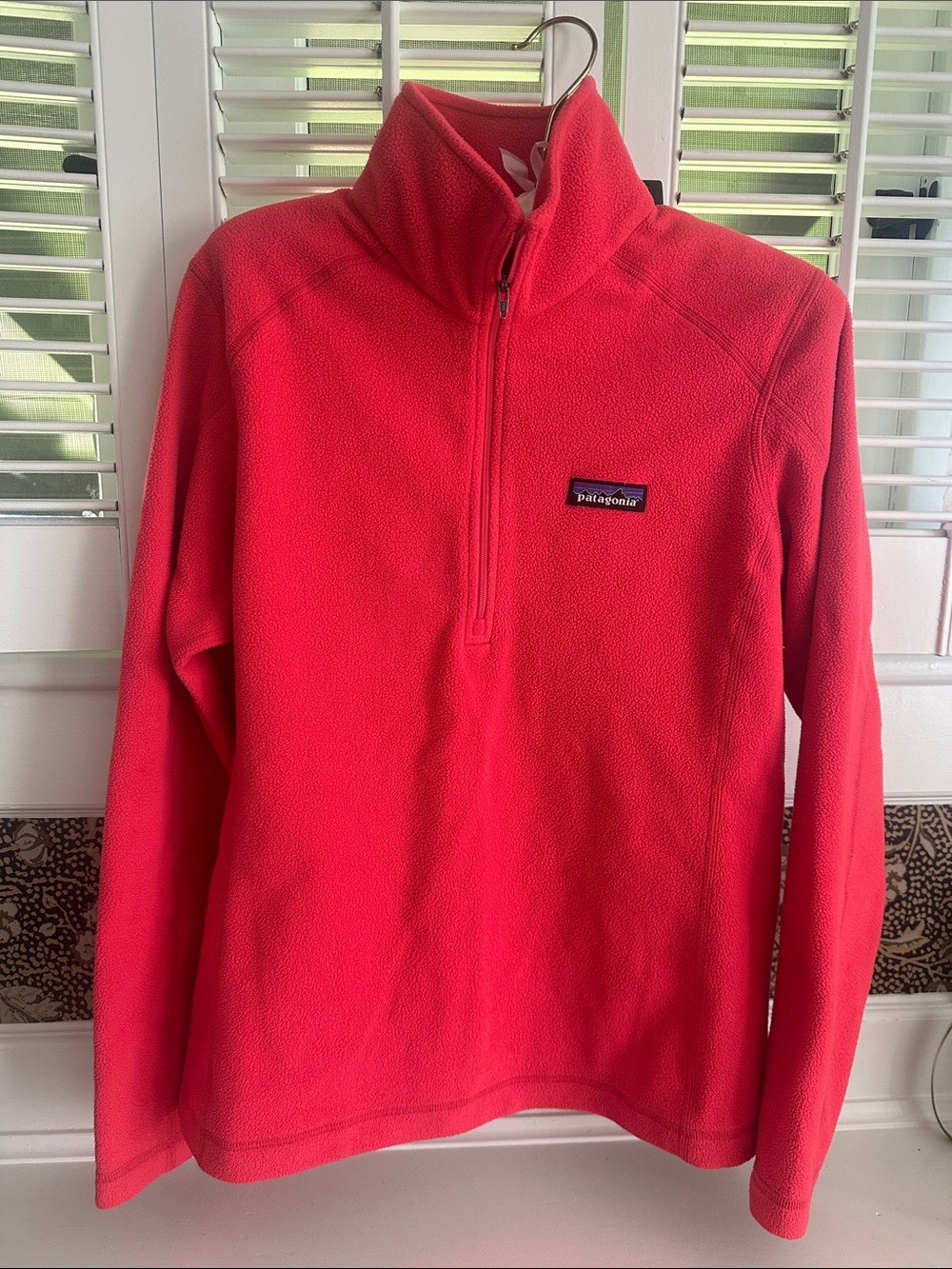 Patagonia Women's Half-Zip Fleece Pullover - Watermelon pink color size medium
